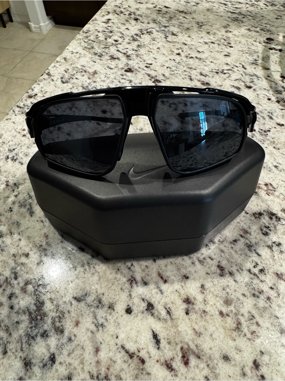 Nike Men's Black Shield Sunglasses with Dark Lenses